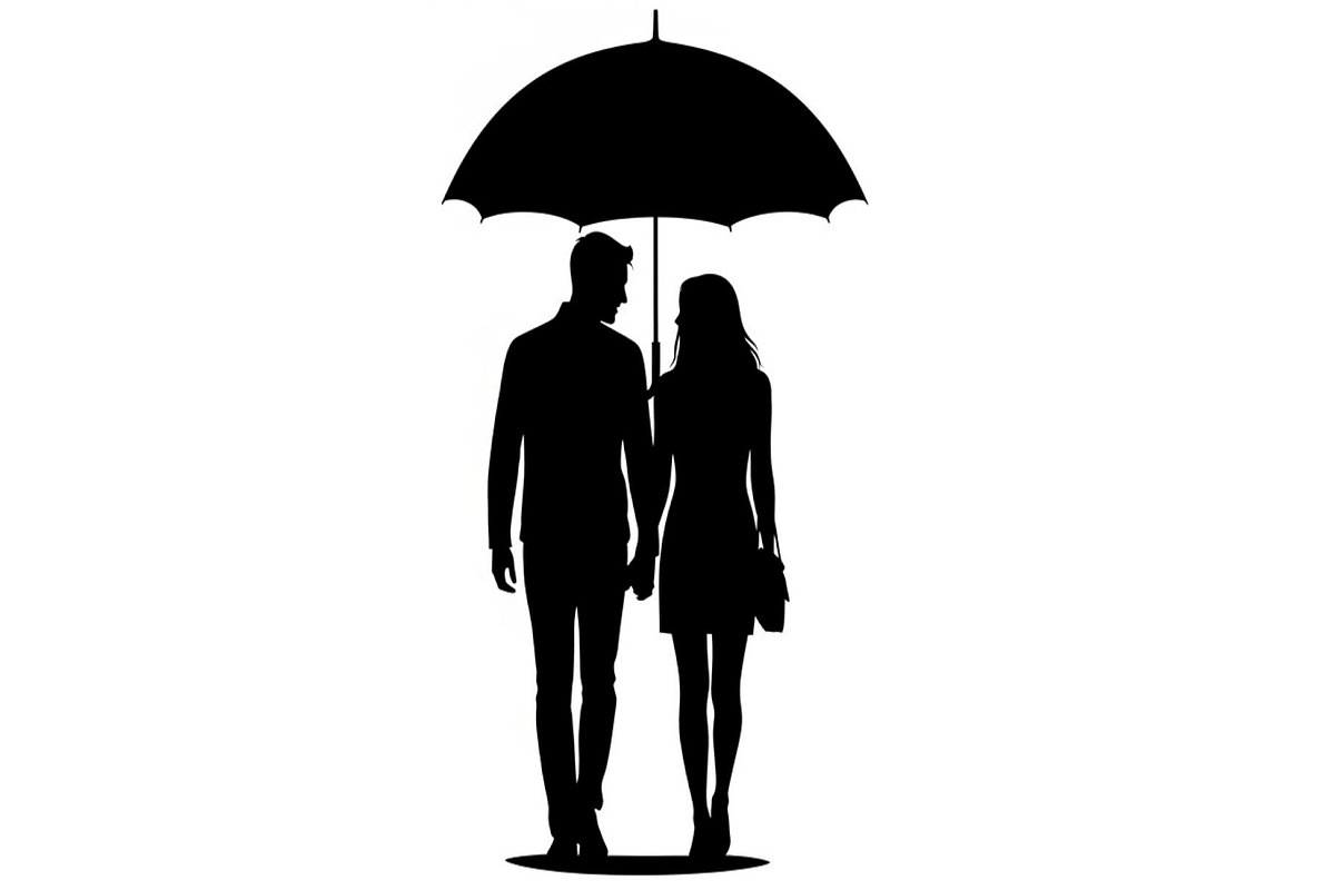 50 Couple Umbrella Silhouette Bundle, an Illustration by Designs_River (Photo 40 of 51)