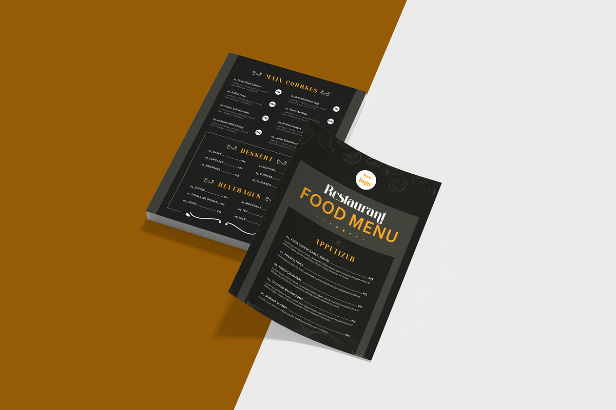 Restaurant Food Menu, a Flyer Template by crazyOWL (Photo 3 of 5)