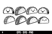 Icon of a classic taco, a Food Illustration by Vectorhight (Thumbnail 1 of 3)