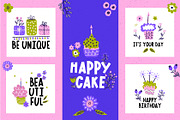Happy Cake Collection, a Decorative Illustration by BAGIRA | Studio (Thumbnail 1 of 7)