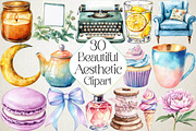 Watercolor Beautiful Aesthetic Clipa, an Illustration by DreamPrint404 (Thumbnail 1 of 6)