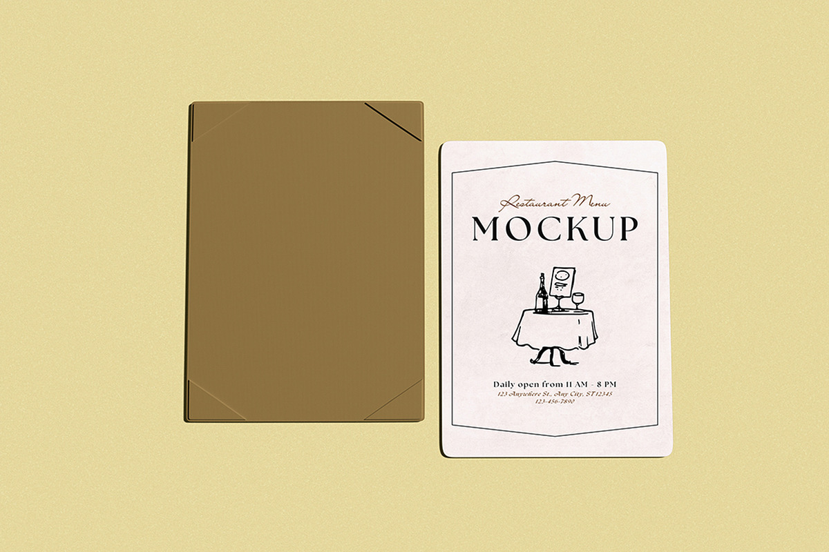 Menu Mockup, an Advertising Mockup by HanaSaka_Studio (Photo 4 of 5)
