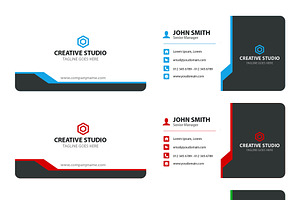 Simple decent business card 3 Colors, a Business Card Template by Bilawal Samoon