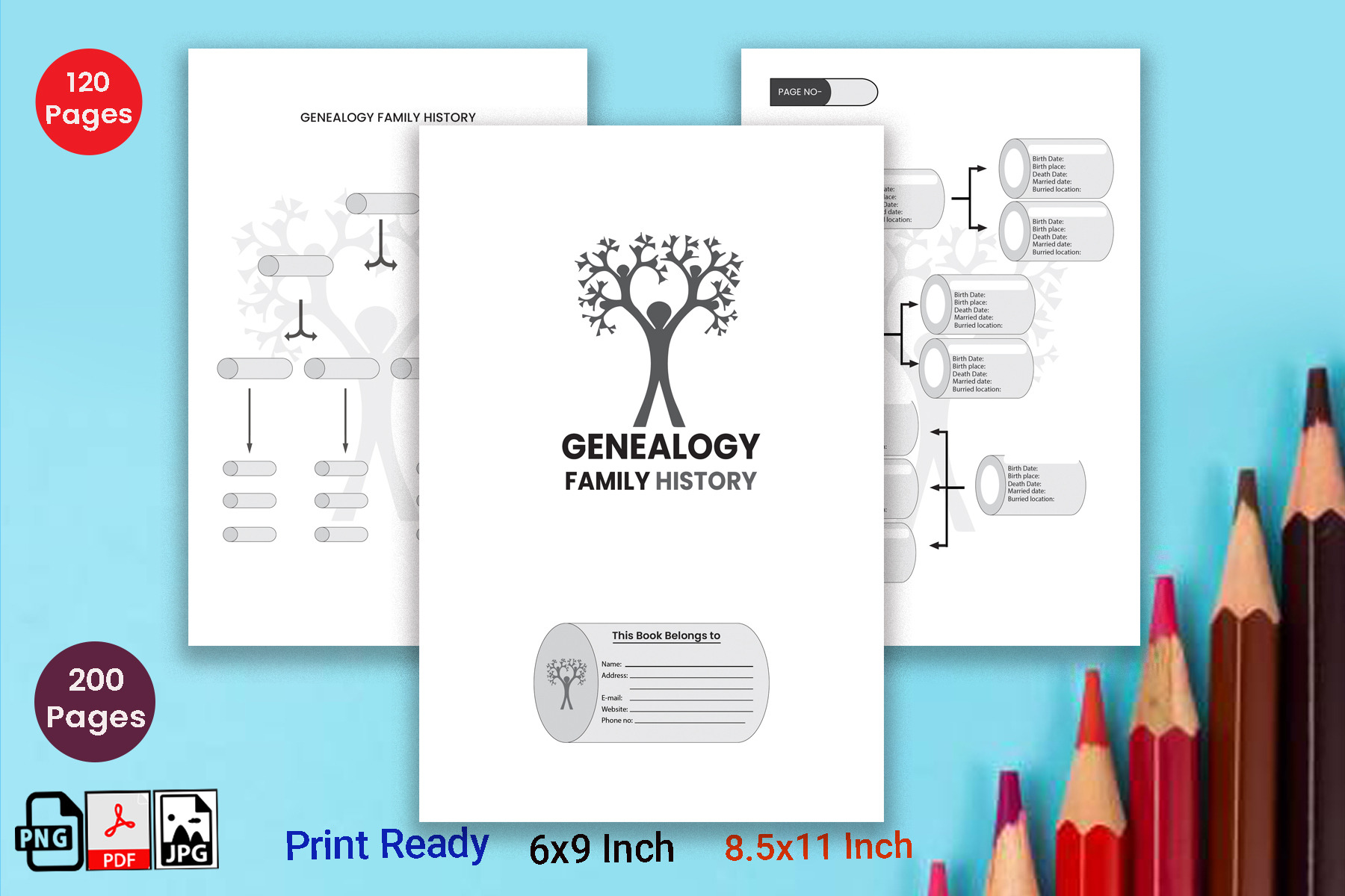 Genealogy Family History Logbook, a Graphic by Hitubrand