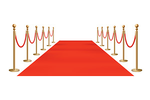 Red carpet golden barriers, an Illustration by the8monkey