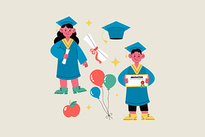 Preschool Graduation Illustration, an Education Illustration by graphicook