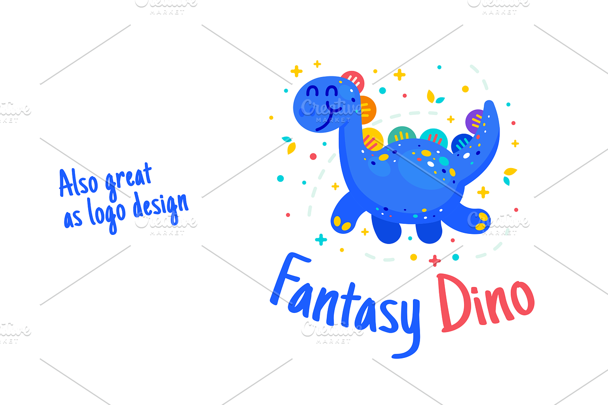 Fantasy Dino Vector Illustration, an Animal Illustration by Manudesign (Photo 3 of 3)