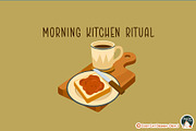 Morning Kitchen Ritual Clipart, an Object Illustration by Cozy Cat Design (Thumbnail 2 of 3)