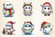Christmas Cute Yeti Clipart, an Illustration by DreamArtGraphic (Thumbnail 3 of 6)