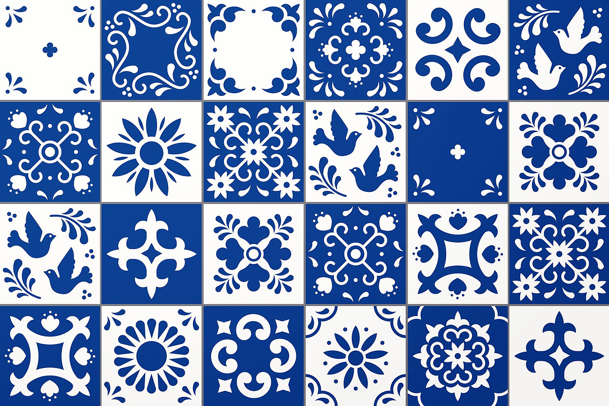 Mexican Talavera Tiles Patterns Set, a Pattern Graphic by Krolja (Photo 2 of 6)