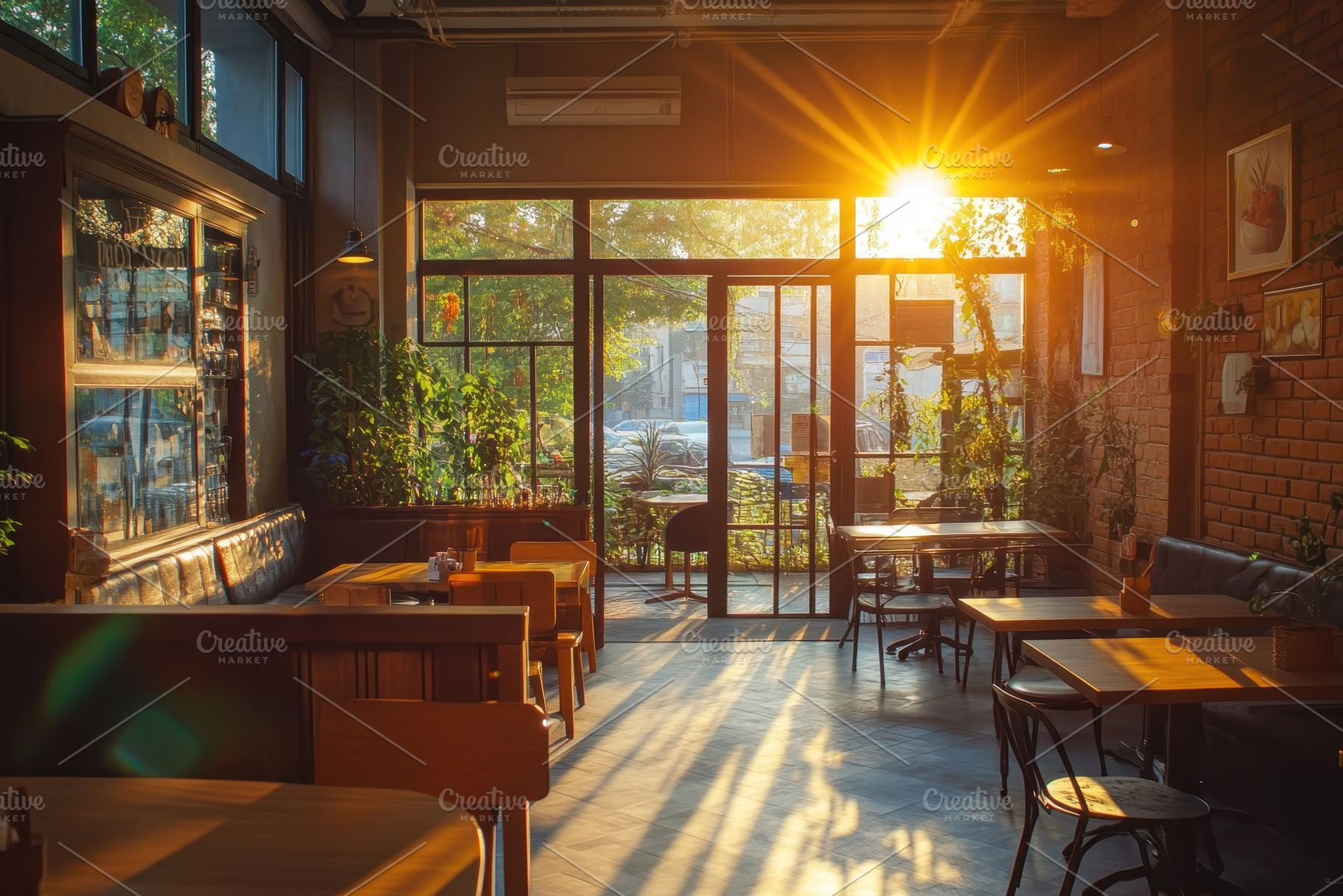Cozy lifestyle cafe interior basking, a Photo by Iftikhar Alam
