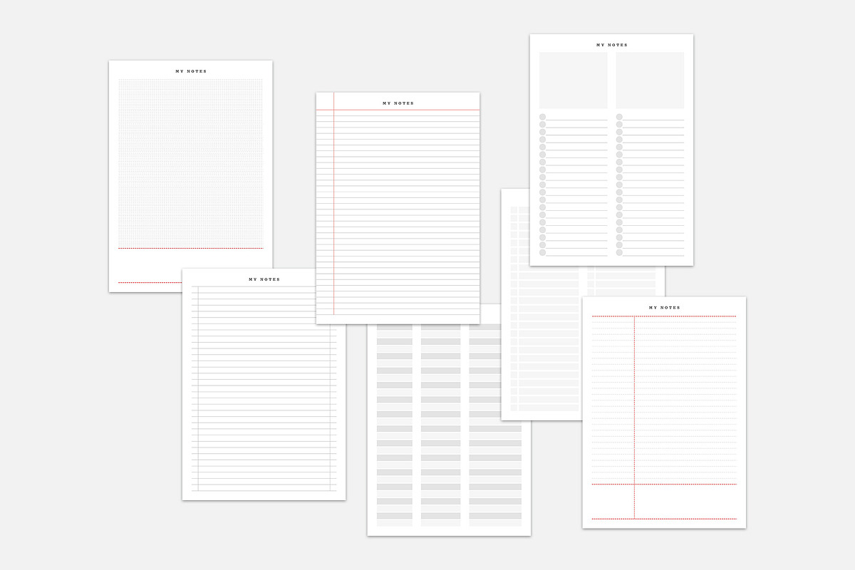 Digital Notes Template Bundle Pack, a Stationery Template by MNT-Creator