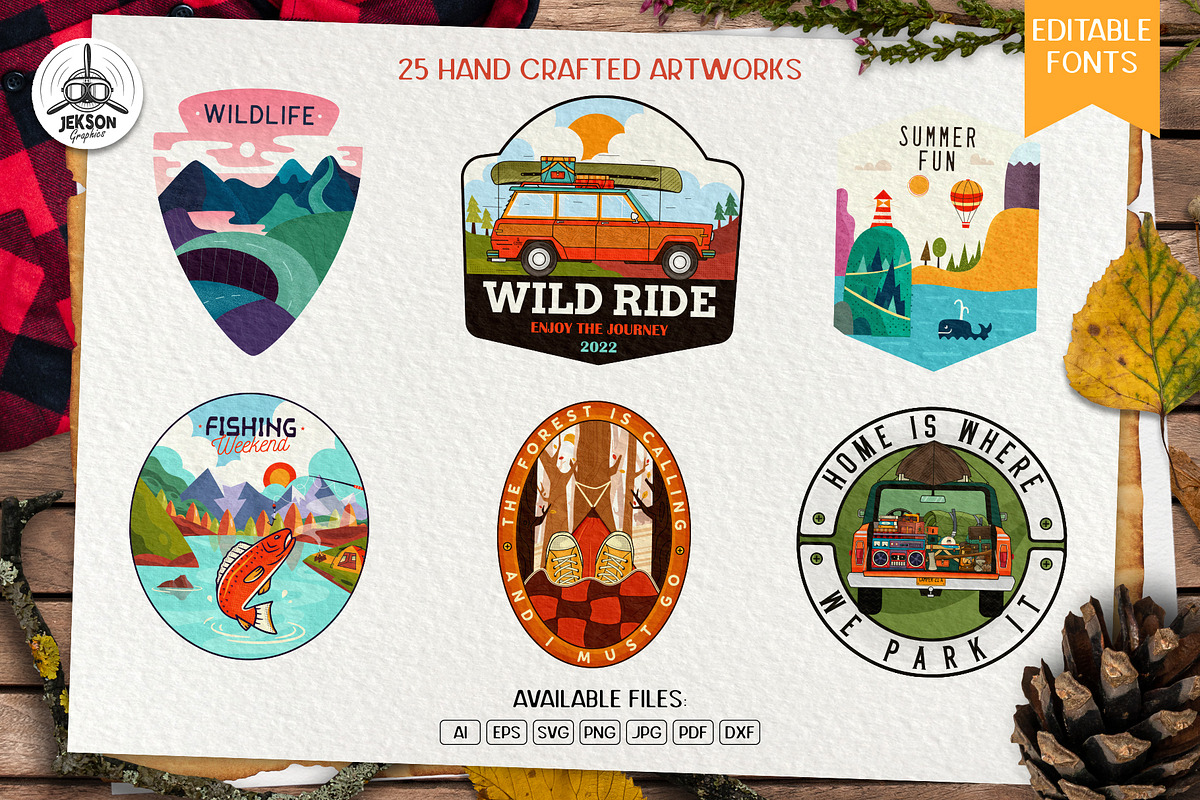 25 Logo Badges Bundle with Textures, a Branding & Logo Template by JeksonGraphics (Photo 9 of 9)