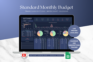 Standard Monthly Budget - Darkmode