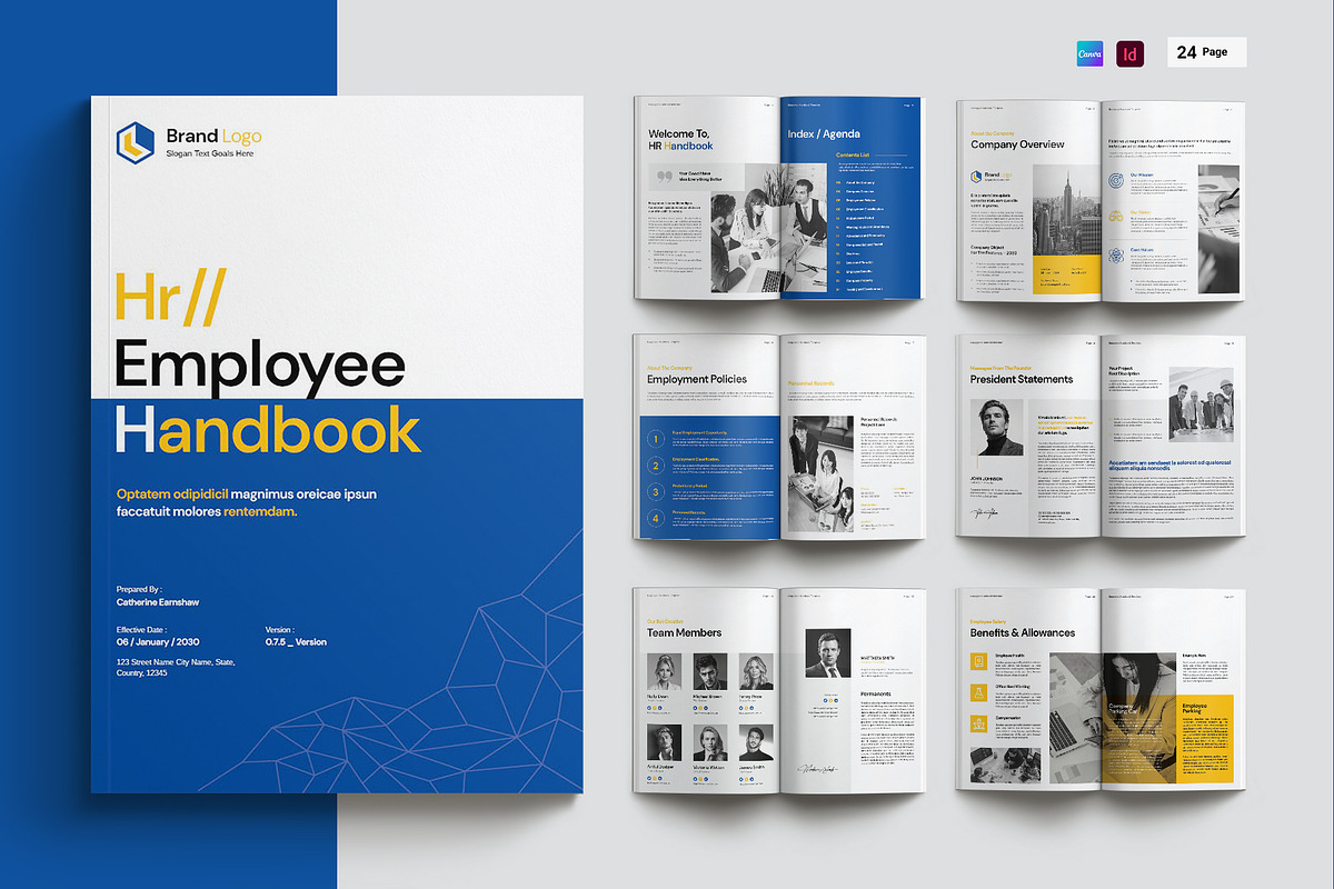Employee Handbook Template, a Brochure Template by Cleffon_Graphic_Studio (Photo 1 of 11)