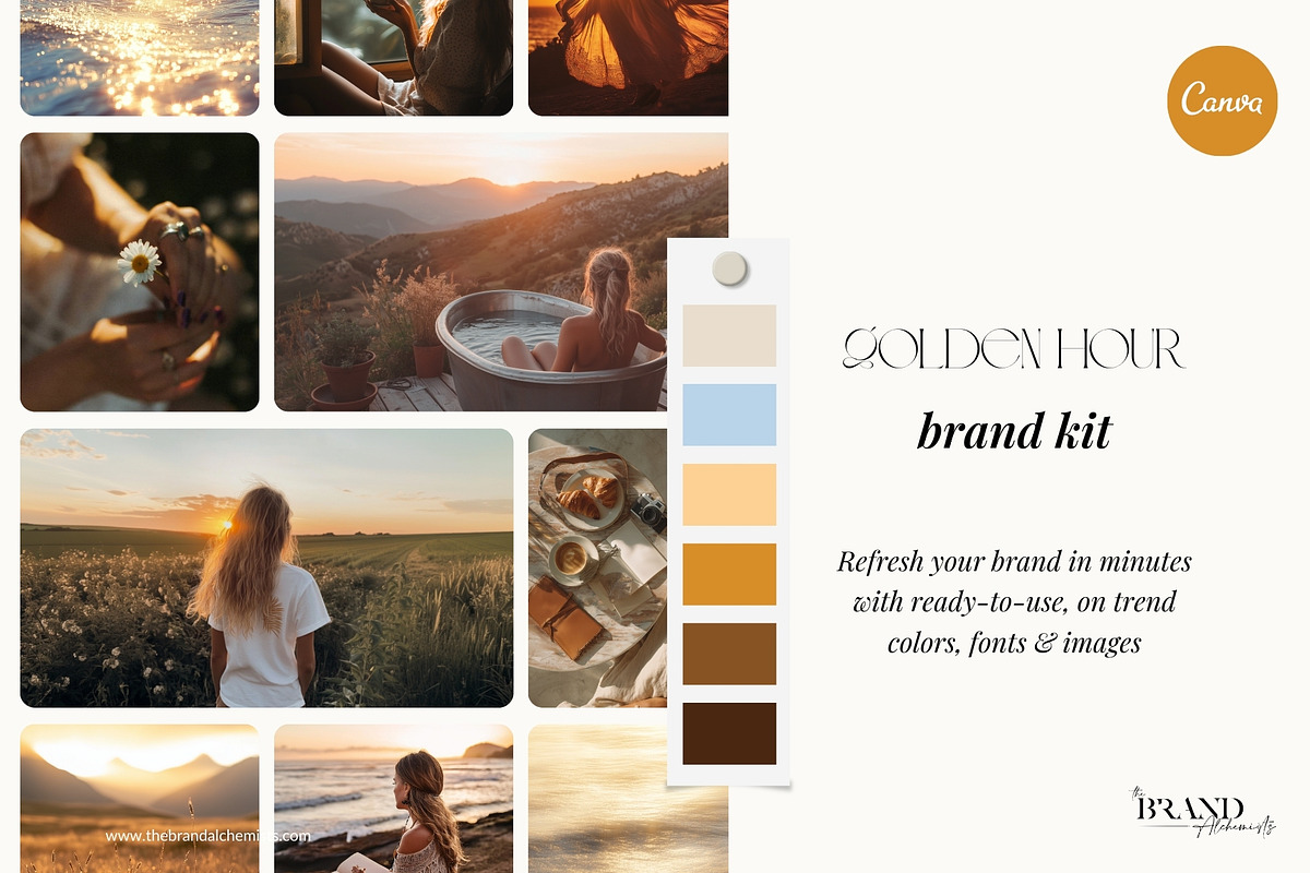 Golden Hour Brand Kit + Stock Images, a Branding & Logo Template by The Brand Alchemists (Photo 1 of 10)