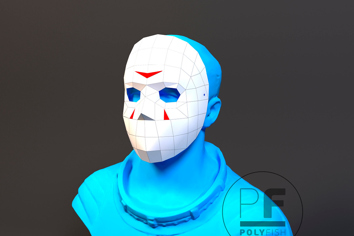 DIY Jason Mask 3D model template, a Presentation Template by PolyFish (Photo 3 of 4)