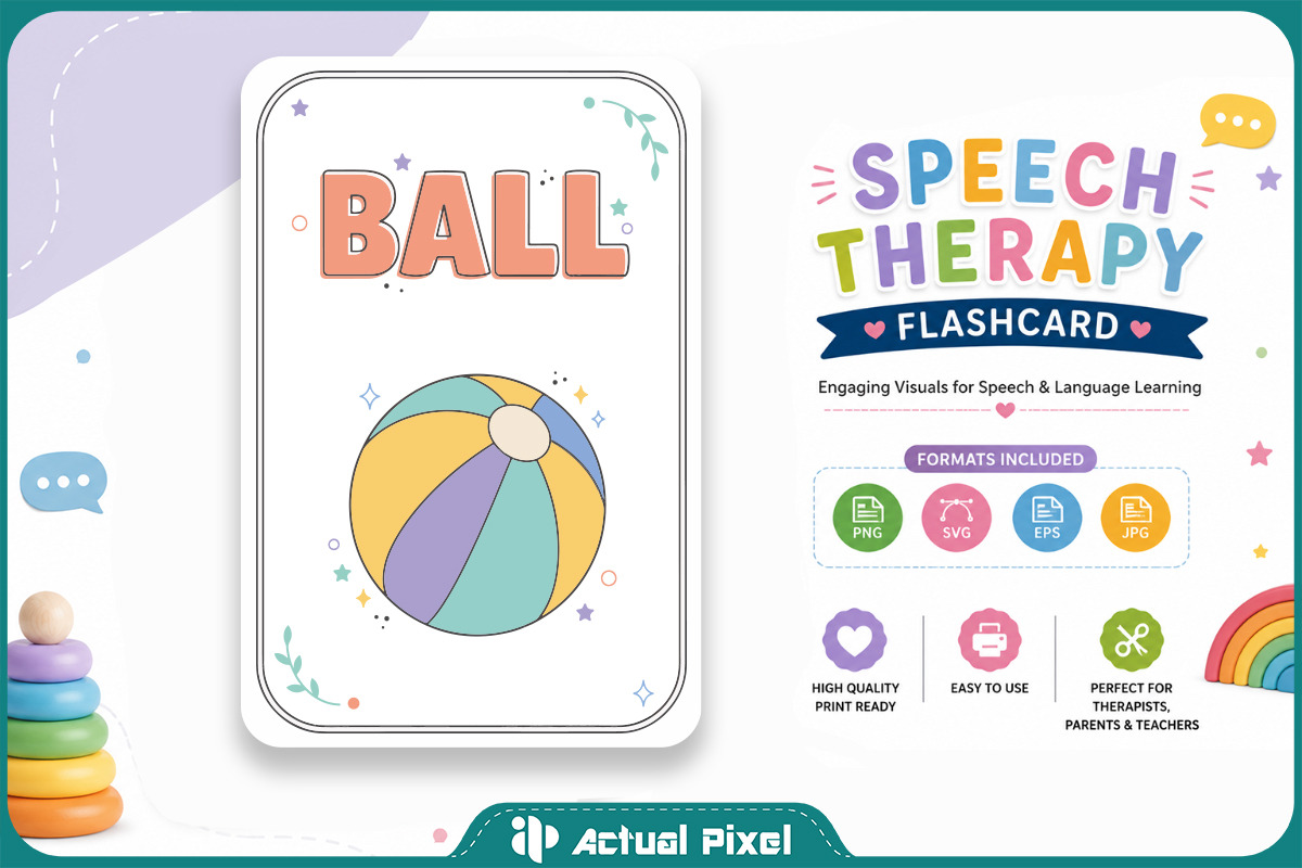 Speech Therapy Flashcard Bundle, an Education Illustration by Actual Pixel (Photo 3 of 22)