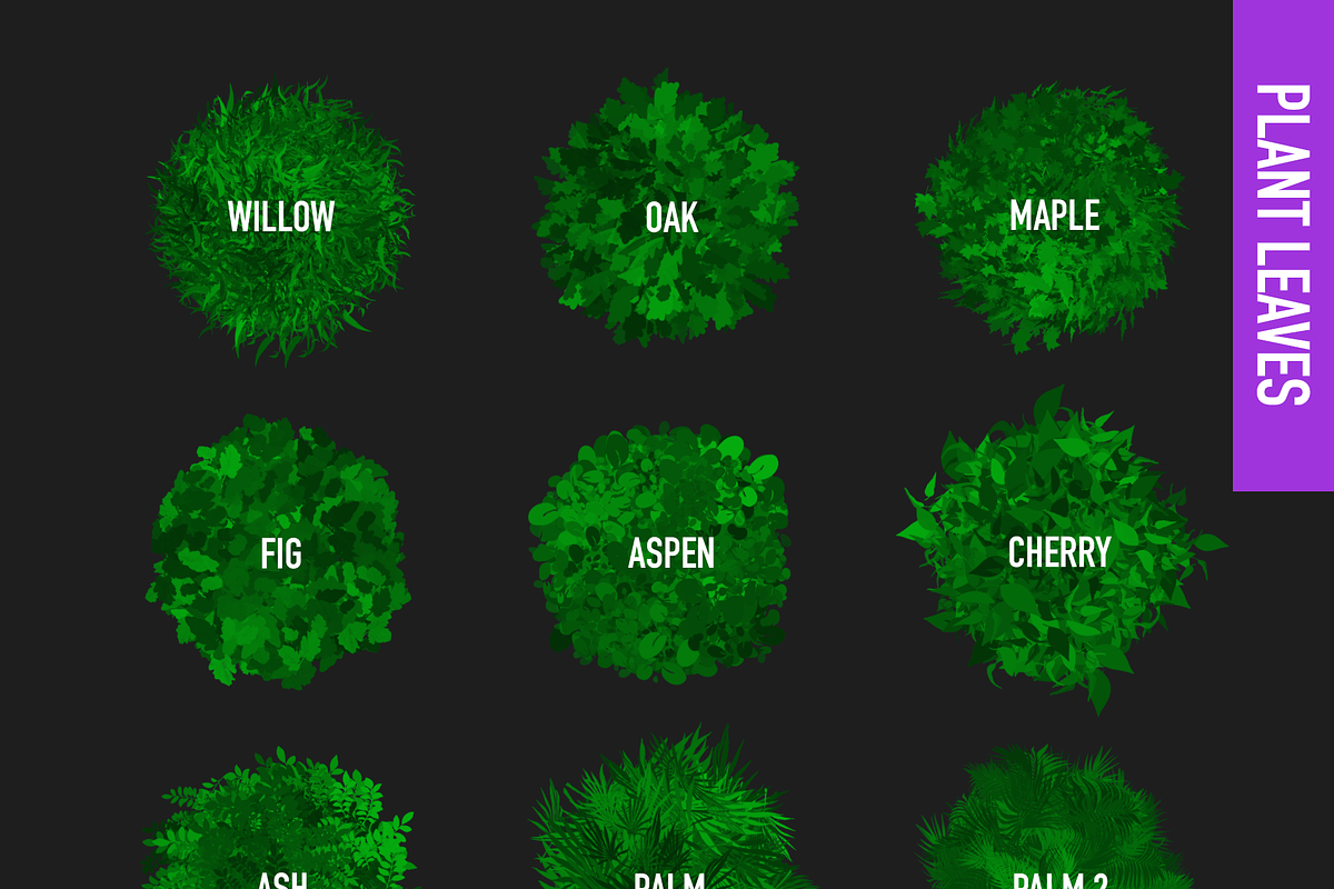 80 FOLIAGE BRUSHES FOR PROCREATE 5, a Brush Add-On by seamless team (Photo 2 of 6)