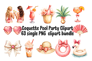 Coquette Pool Party Clipart
