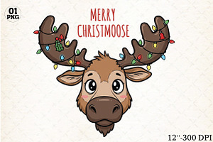 Merry ChristMoose Christmas PNG, an Illustration by Libby Wishes