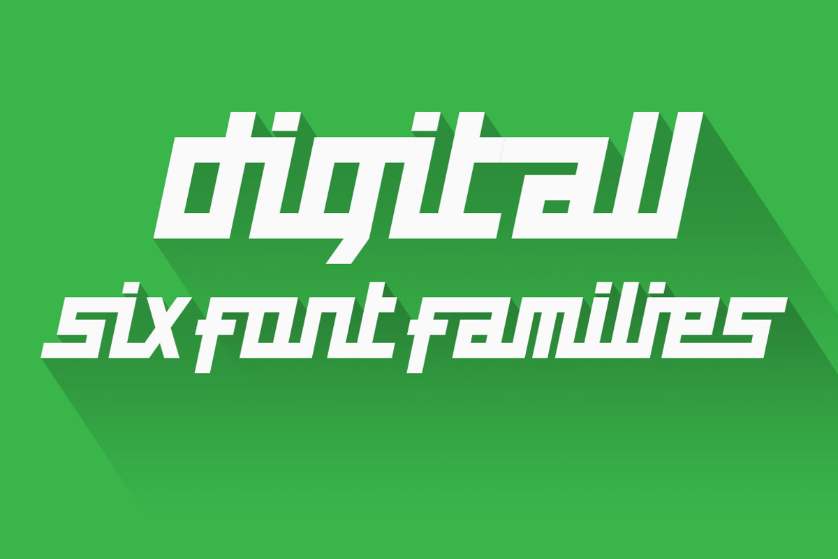 digitall display (six font families)