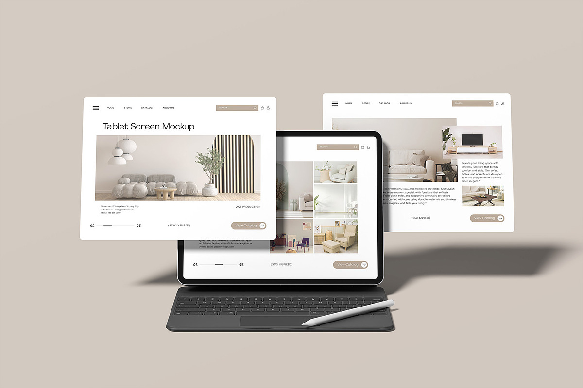 Tablet Screen Website Mockup, a Wearable Device Mockup by graphicsecond
