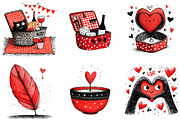 Cute Valentine Clipart, an Illustration by DreamArtGraphic (Thumbnail 3 of 4)