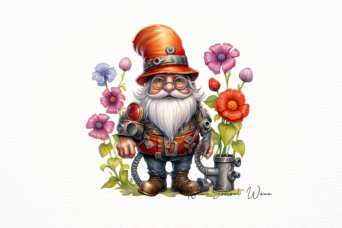 Steampunk Gnome with Flowers, a Person Illustration by New-School-Wave (Photo 4 of 5)