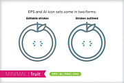 Minimal fruit icons, an Outline Icon by Picture Window (Thumbnail 3 of 5)