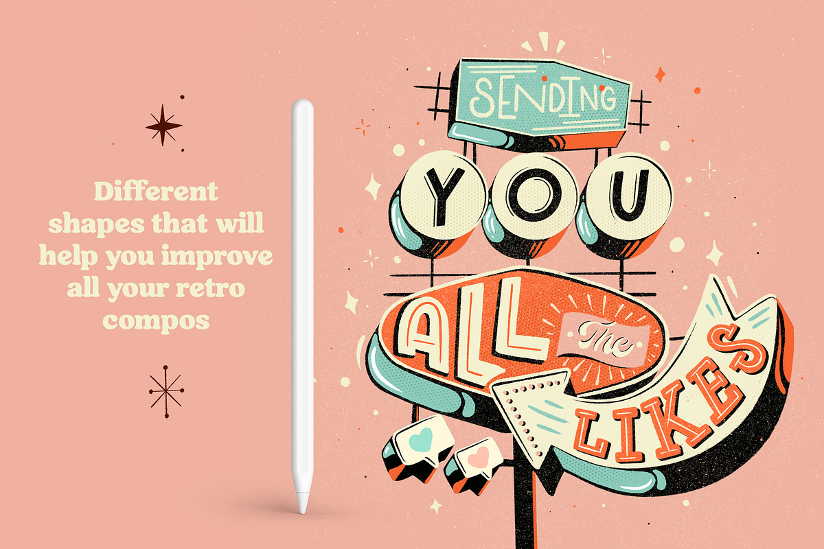 CompoBooster Procreate Retro Brushes, a Brushes & More by Nubikini Studio & Co. (Photo 5 of 7)