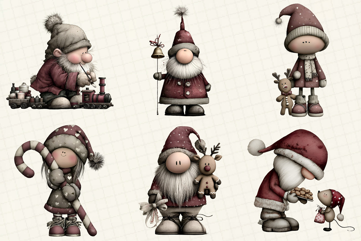 Whimsical Christmas Santa Clipart, an Illustration by DreamCafeArt (Photo 2 of 3)