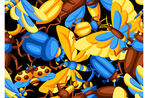 Seamless Pattern With Insects