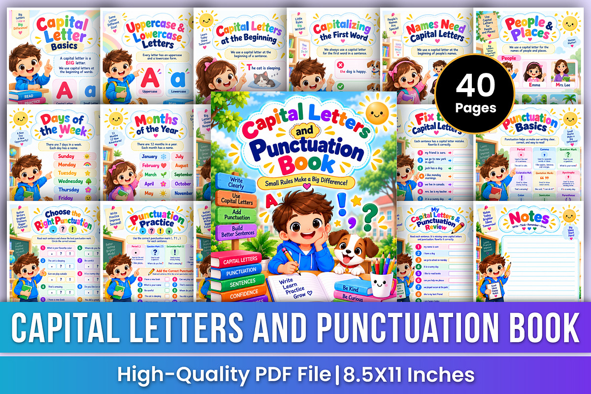Capital Letters & Punctuation Book, a Stationery Template by Mustafiz (Photo 1 of 4)