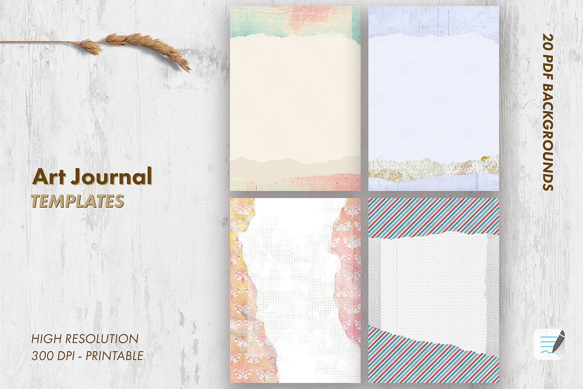 Art Journal Templates, a Stationery Template by LuOtero (Photo 7 of 7)