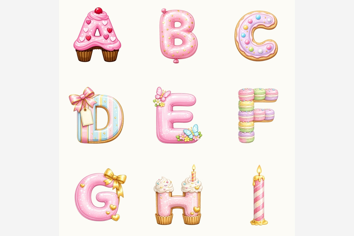 Happy Birthday Alphabet PNG, an Object Illustration by Tanya Kart (Photo 5 of 6)