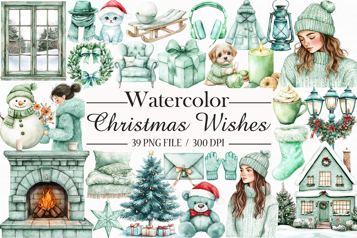 Christmas Wishes Clipart, an Illustration by Libby Wishes (Photo 1 of 7)