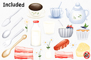Watercolor Breakfast Clipart, a Food Illustration by Vavavan Artwork (Thumbnail 4 of 4)