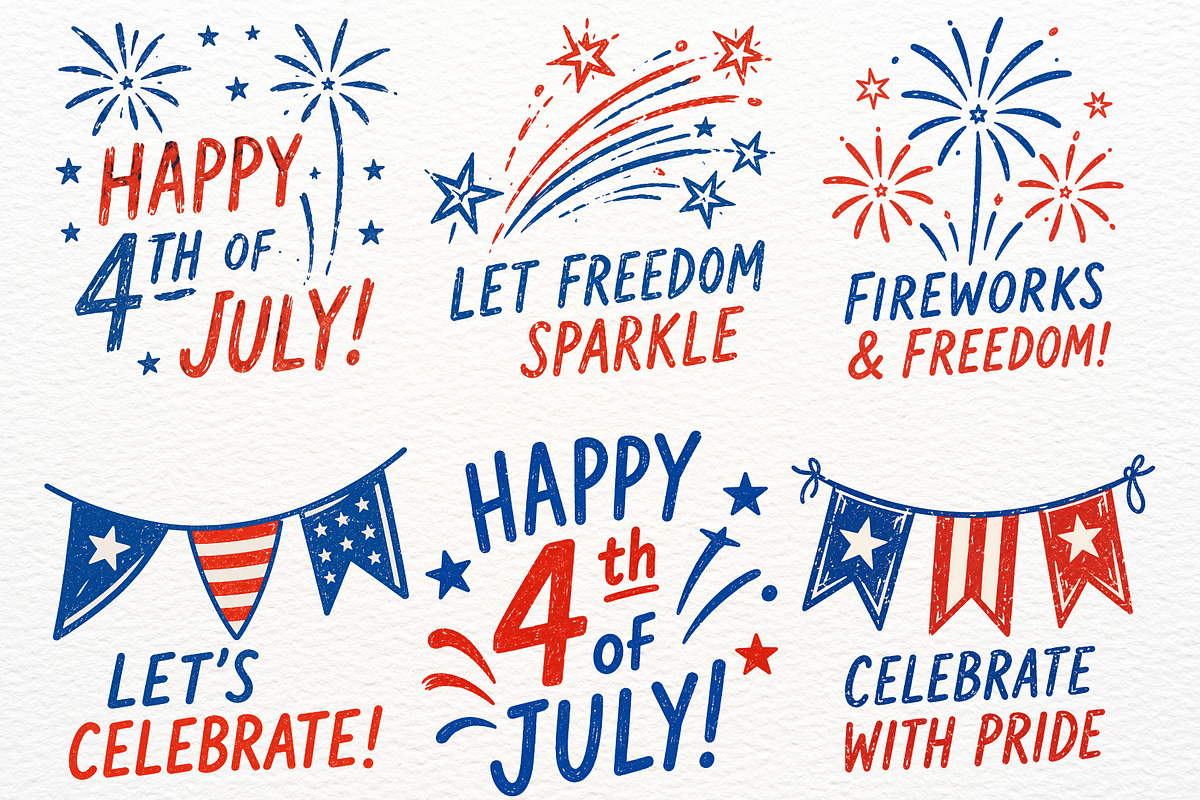 4th July Independence Day Clipart, a Seasonal Illustration by SugarCloudStudioArt (Photo 2 of 7)