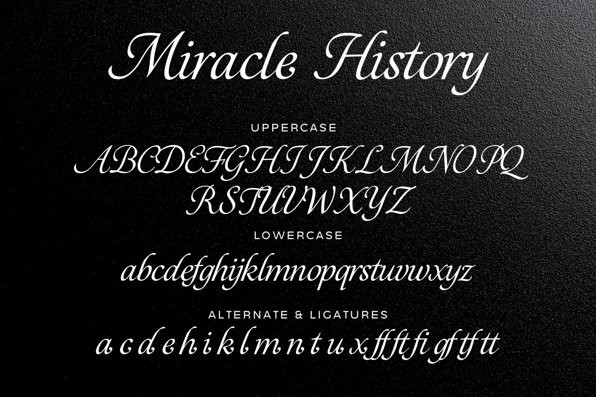 Miracle History – Calligraphy, a Script Font by Fikryal Studio (Photo 14 of 15)