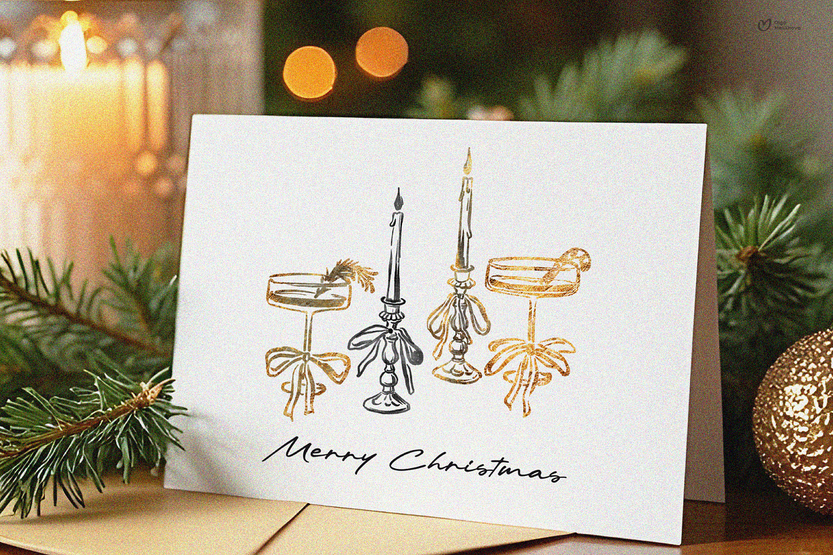 Vintage Golden Christmas Bundle PNG, a Graphic by ollalya (Photo 8 of 9)