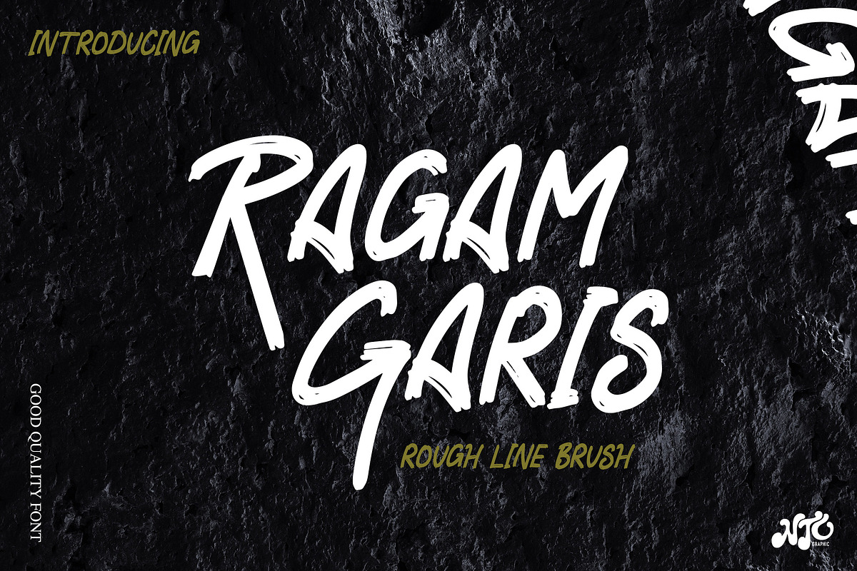 RAGAM GARIS - Brush Font, a Script Font by NTC Graphic (Photo 1 of 9)