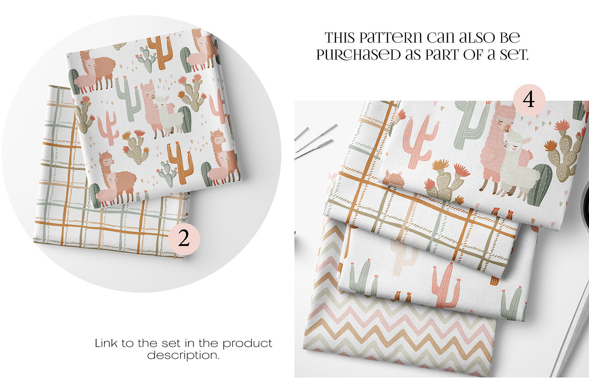 Llama Land Kids Pattern, a Pattern Graphic by PROTEA Watercolor Studio (Photo 4 of 6)