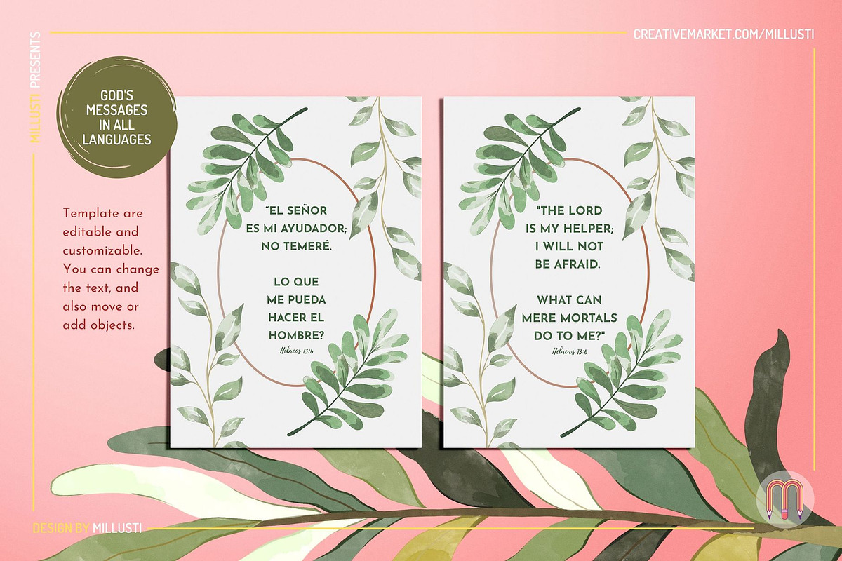Encouraging Bible Verse Watercolor, an Object Graphic by Millusti (Photo 5 of 10)