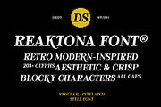 Reaktona - Pixel Slanted Serif Font, a Serif Font by Drizy (Thumbnail 2 of 10)