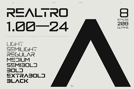 Realtro - Modern Font Family 8Styles