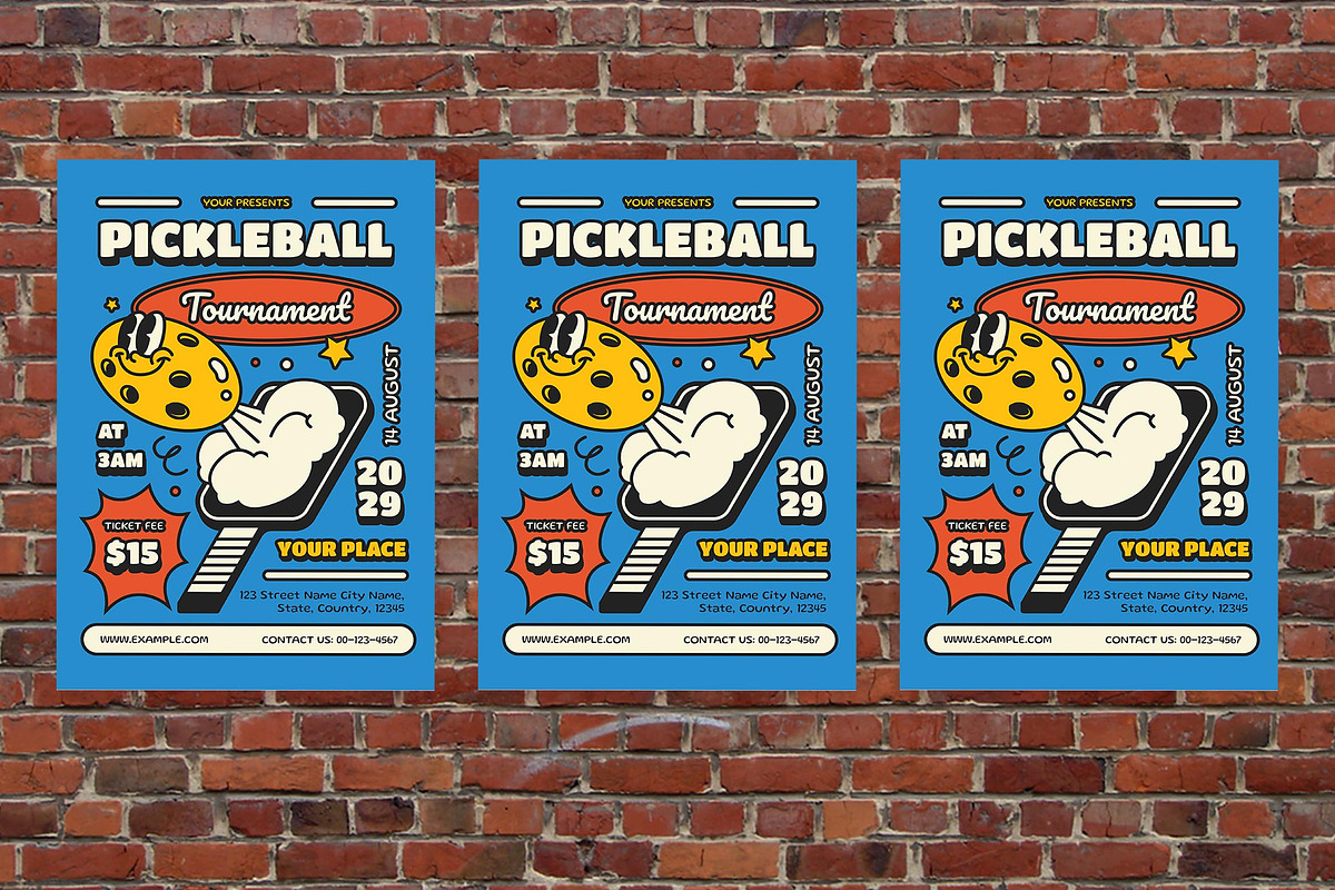 Cartoon Pickleball Tournament Flyer, a Flyer Template by Aiyari Graphic (Photo 3 of 3)