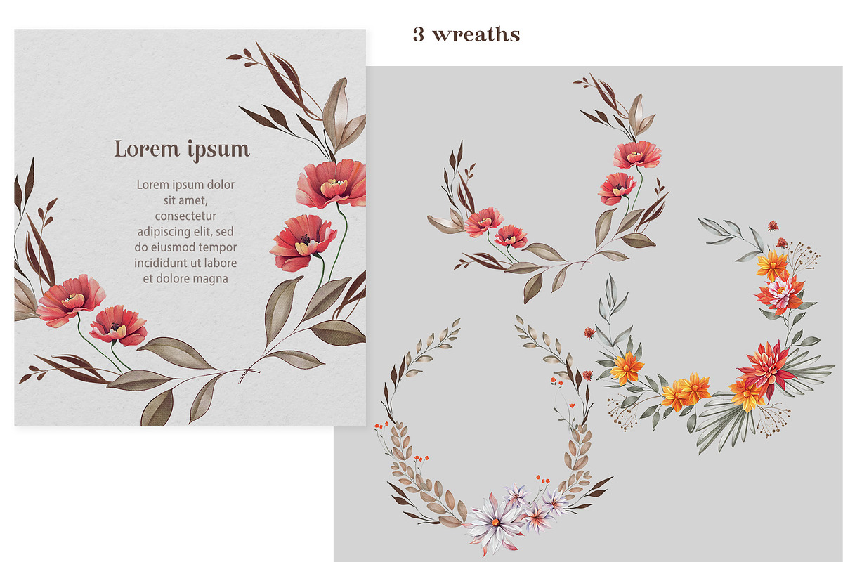 Watercolor Autumn Collection, a Decorative Illustration by DamriNa art (Photo 6 of 11)