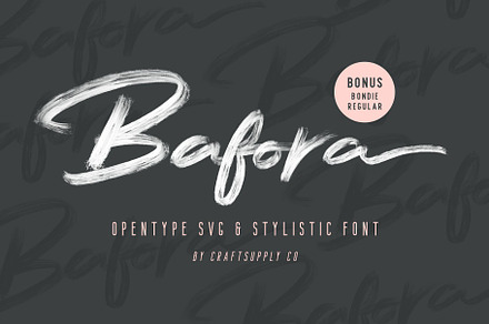 Bafora - SVG Font + Bonus, a Script Font by Craft Supply Co.