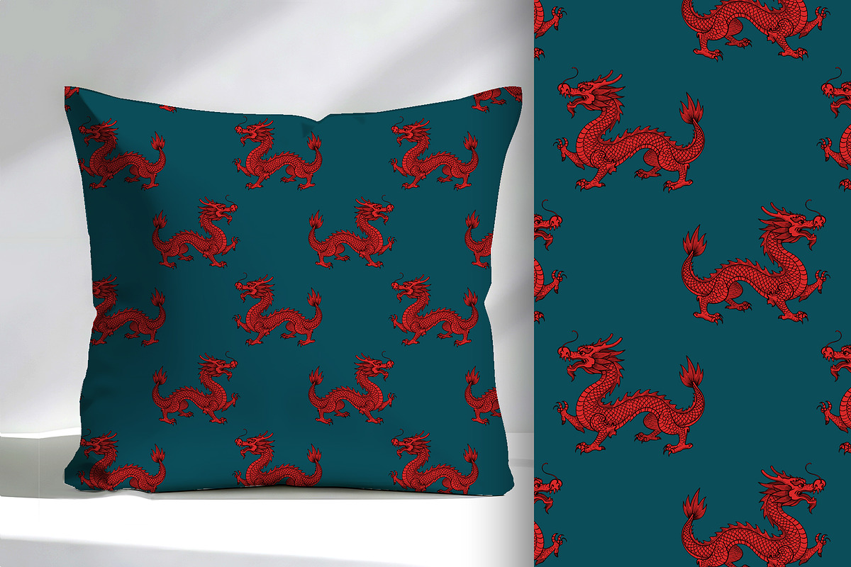 Regal Red Dragon Seamless Pattern, a Pattern Graphic by Sharon Schwalbe (Photo 5 of 7)